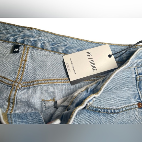 Re/Done NWT 90s High Rise Loose Jeans Blue Size 30 - Picture 6 of 6